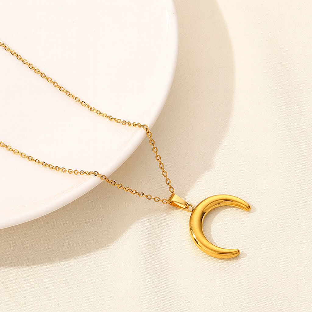 Gold Crescent Moon Necklace