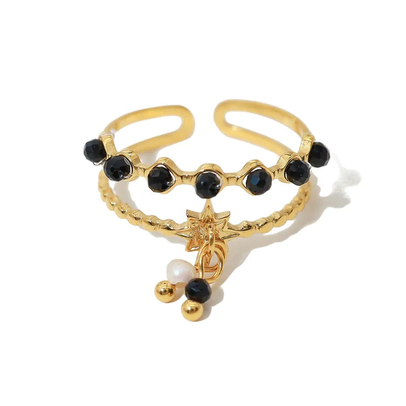 Double Band Sun Charm Ring