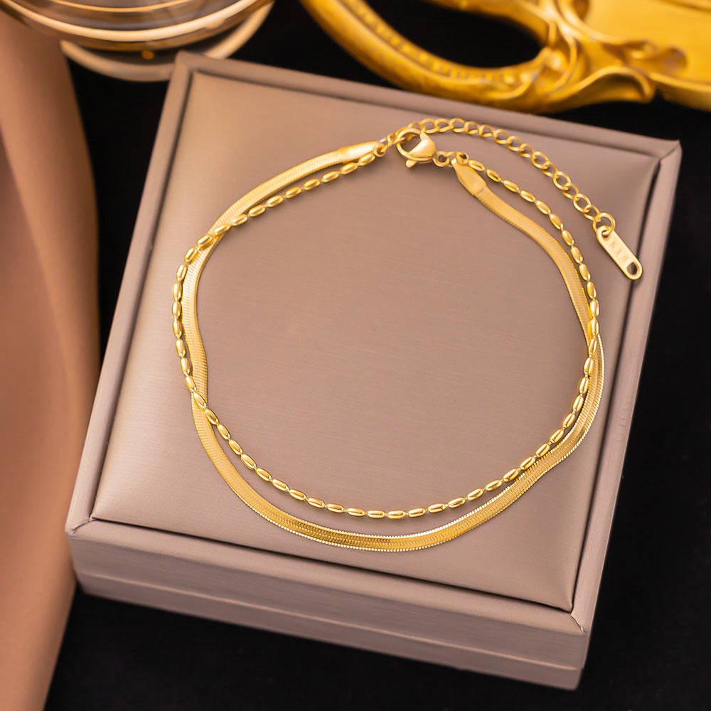 Gold Layered Herringbone Bracelet