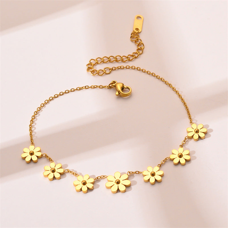 Gold Daisy Flower Bracelet