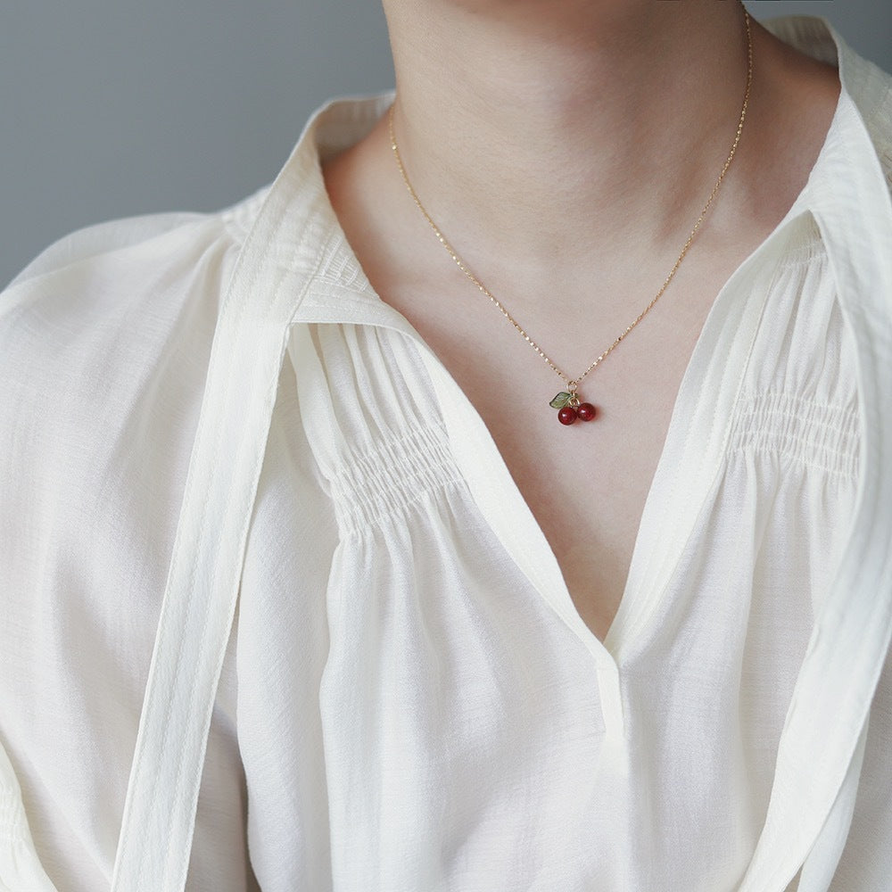 Fruit Charm Cherry Pendant Necklace