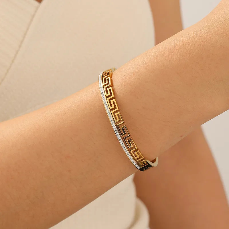 Geometric Key Pattern Bangle