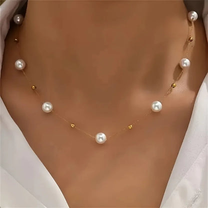 Gold & Pearl Beaded Necklace