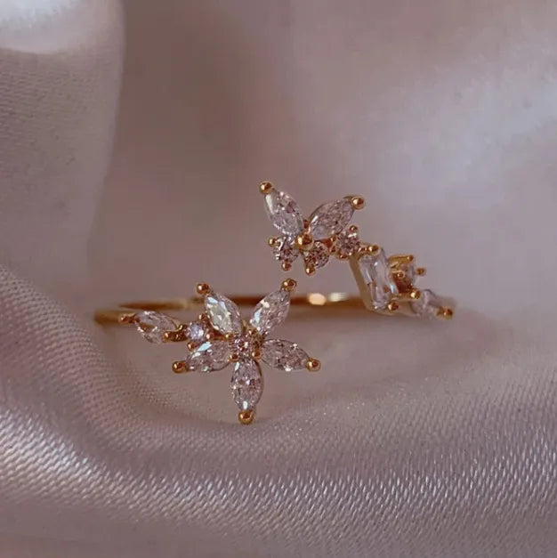 Dainty Floral & Celestial Ring