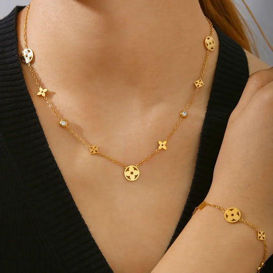 LV Inspired Bracelet and Necklace