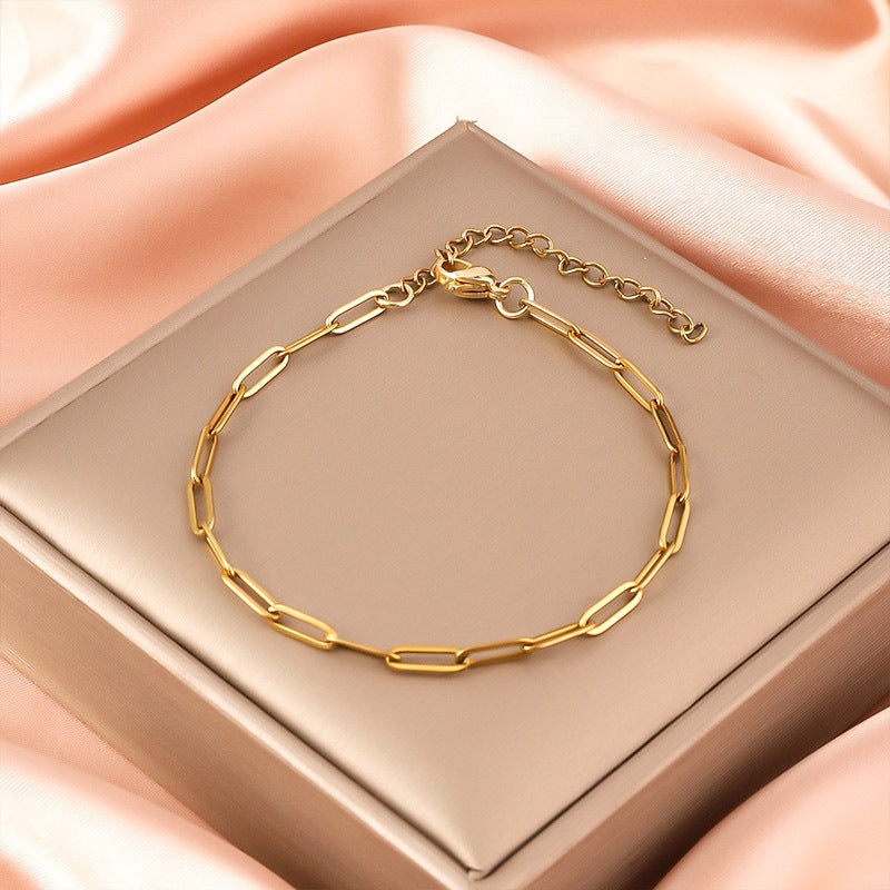 Gold Paperclip Chain Bracelet