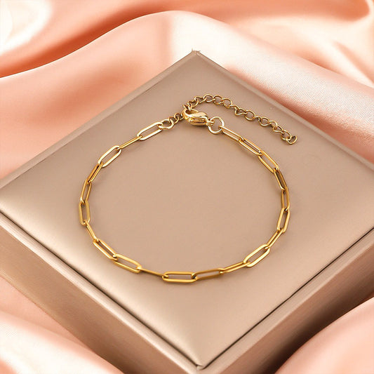 Gold Paperclip Chain Bracelet