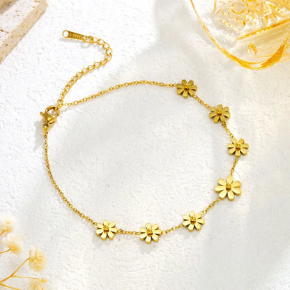 Gold Daisy Flower Bracelet
