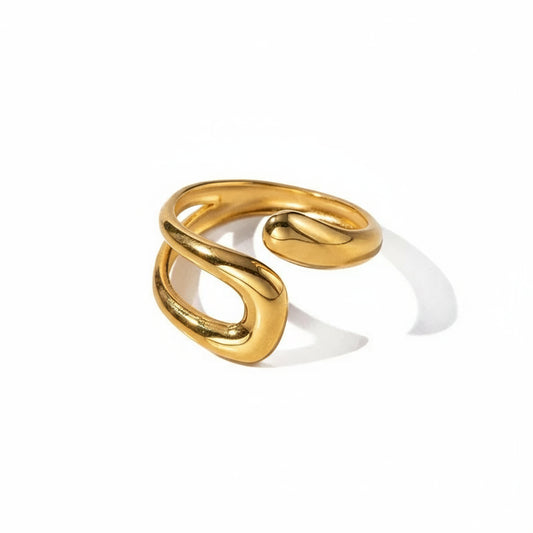 Abstract Loop Gold Ring| 18K Gold Plated