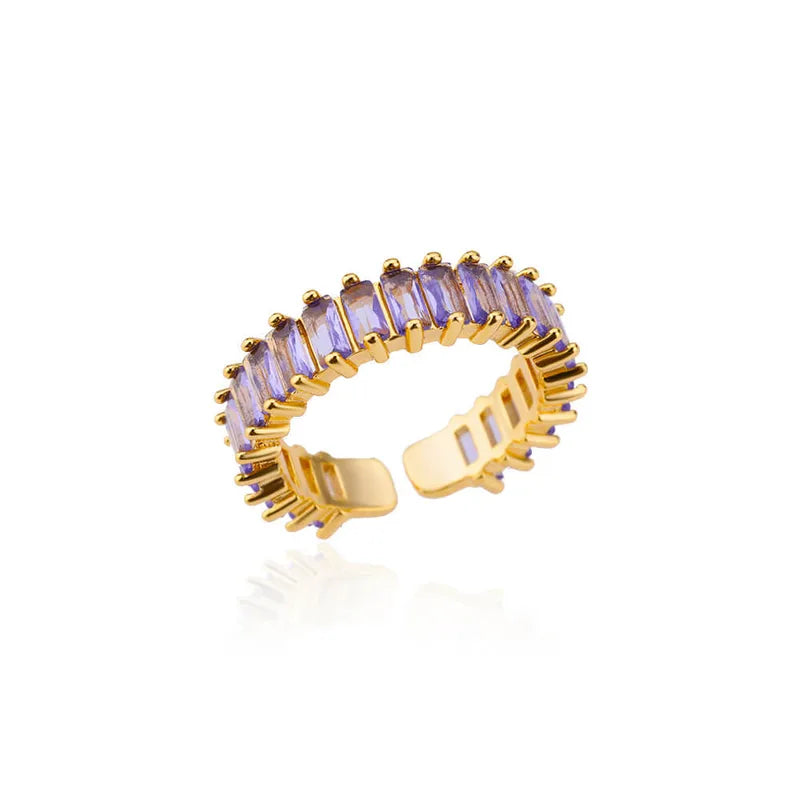 Gold Baguette Crystal Cuff