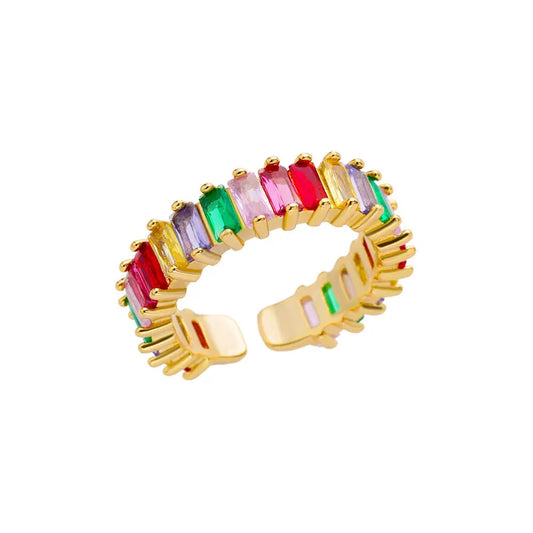 Gold Baguette Crystal Cuff