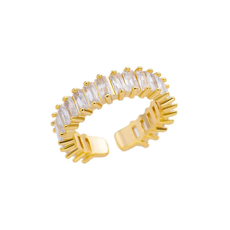 Gold Baguette Crystal Cuff