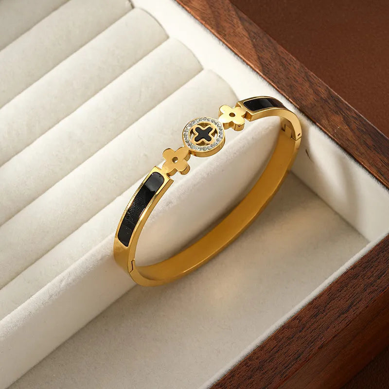 Luxury Pave Floral Bangle