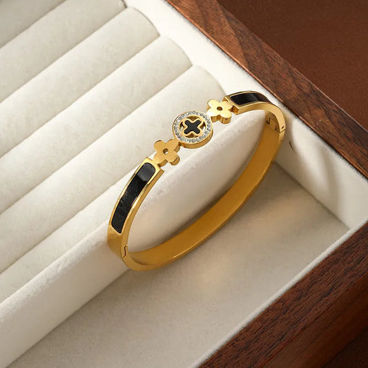 Luxury Pave Floral Bangle