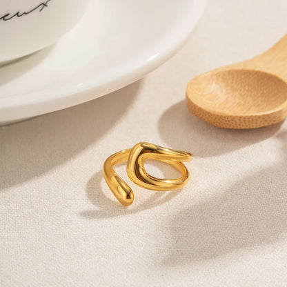 Abstract Loop Gold Ring| 18K Gold Plated