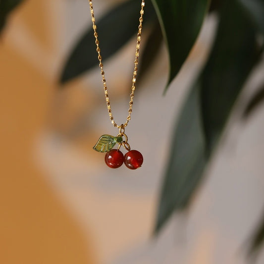 Fruit Charm Cherry Pendant Necklace