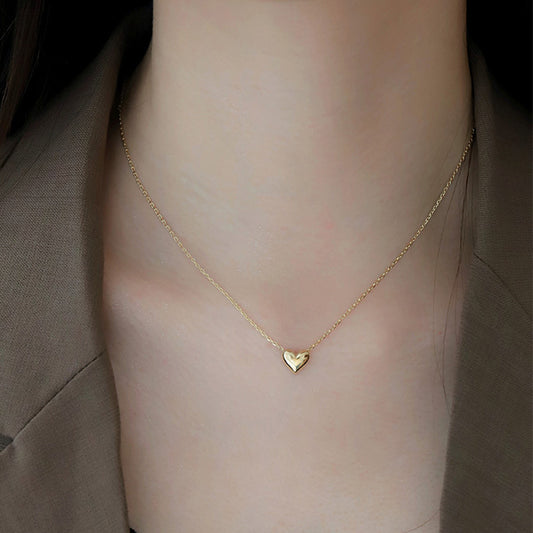 Dainty Gold Heart Necklace | Love Jewelry