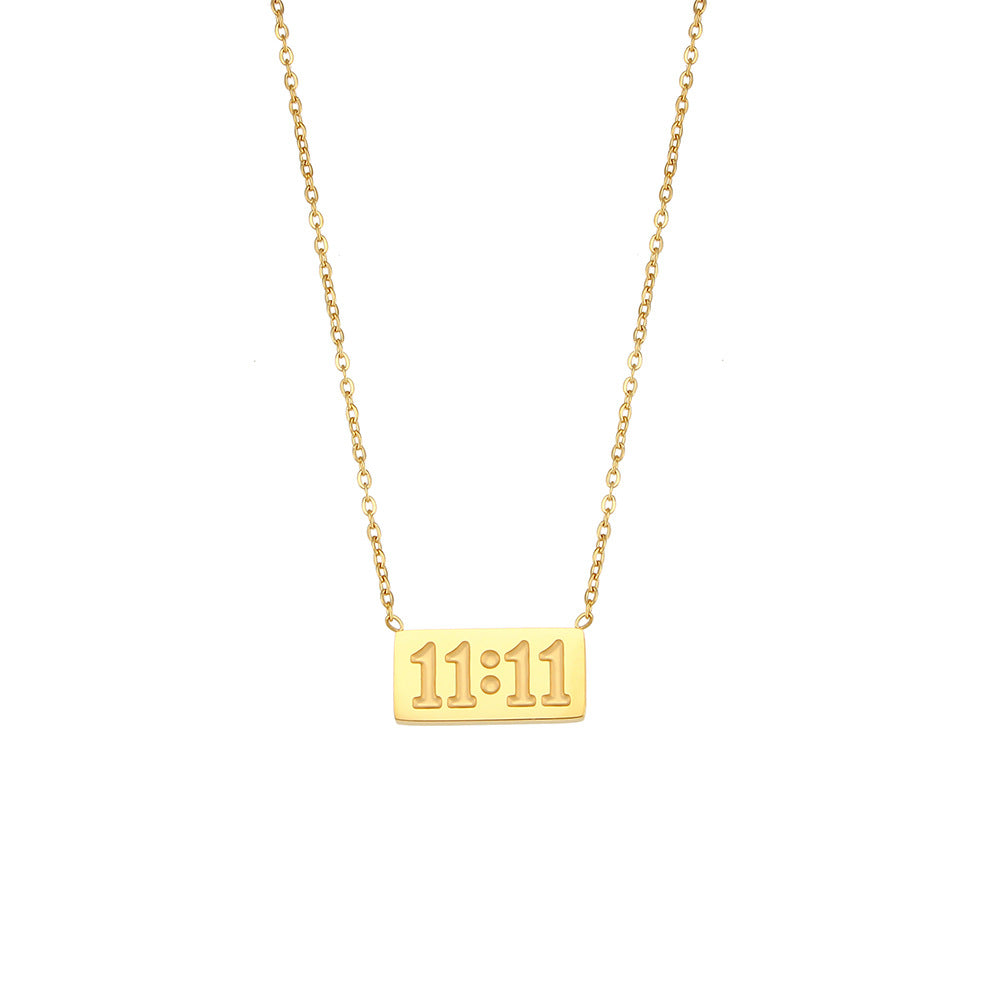 Gold 11:11 Pendant Necklace | Manifestation & Lucky Charm Jewelry