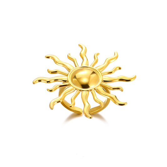 Gold Sunburst Adjustable Ring