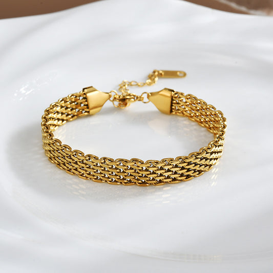 Gold Woven Chain Bracelet