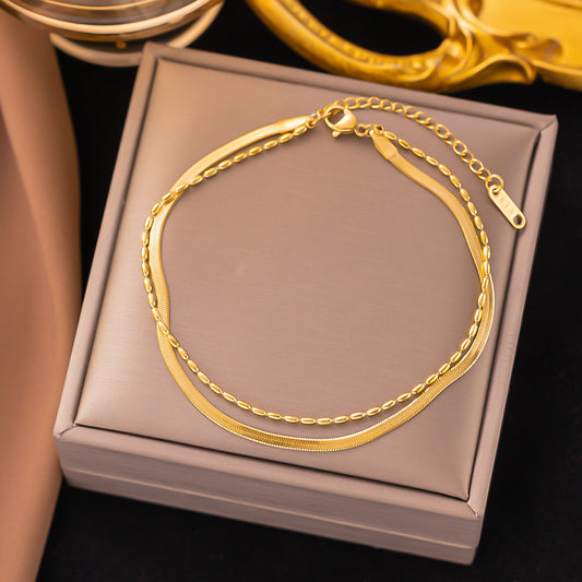 Gold Layered Herringbone Bracelet