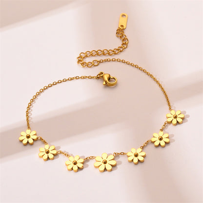 Gold Daisy Flower Bracelet