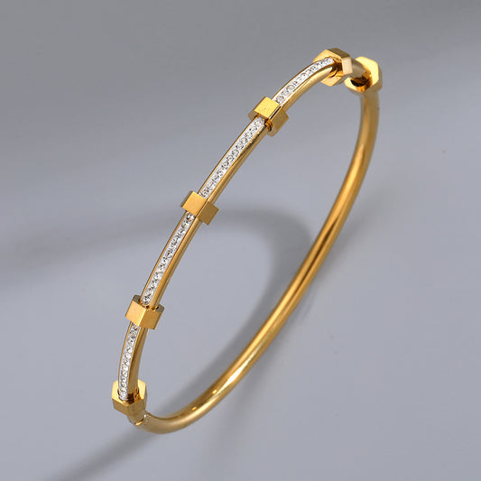 Gold Station Pavé Bangle