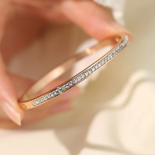 Rose Gold Pavé Bangle Bracelet