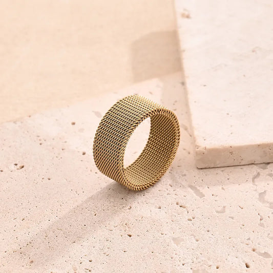 Gold Mesh Textured Ring