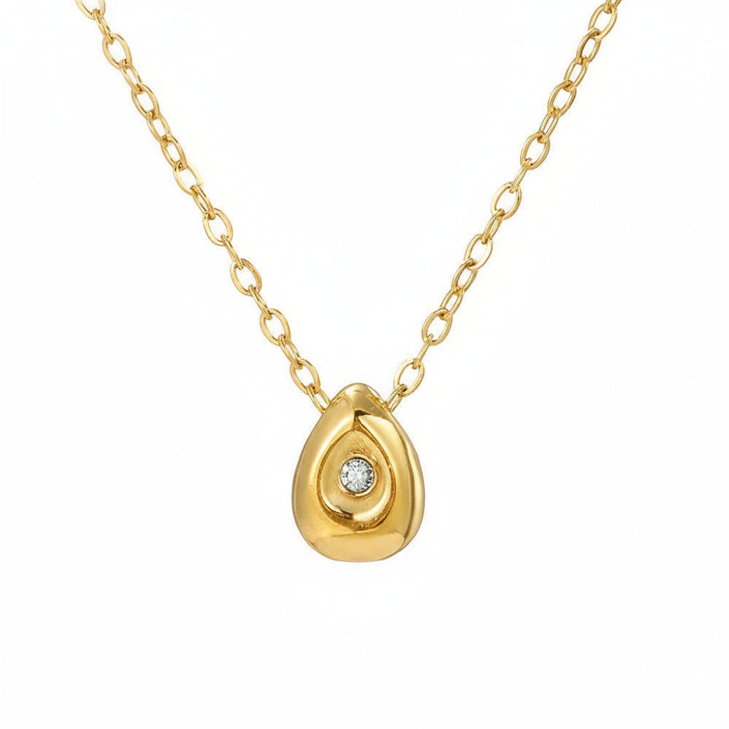 Gold Solitaire Pendant Necklace