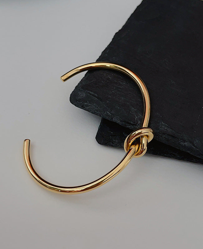 Gold Knot Open Cuff Bracelet